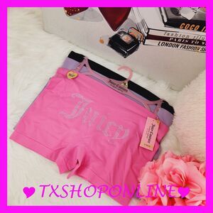 💗👙{Juicy Couture} 3 pack bling logo boy short panties 👙💗NWT